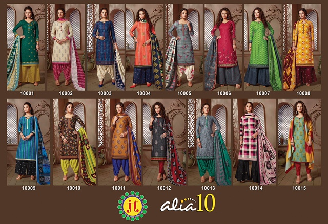Jt Alia 10 Latest Fancy Regular wear Pure Cotton Printed Dress Material